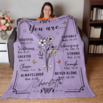 Henkilökohtainen olet syntynyt kukka Raamatun jae Design pehmeä heittää peitto nimi uskonnollinen päivä syntymäpäivä joululahja kristittyjen naisten kanssa