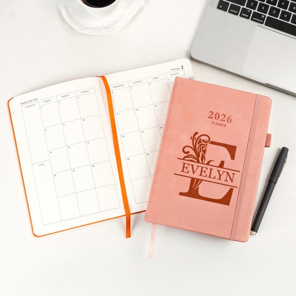 Personalised Multicolor 2026 Planner Name A5 Notebook with Weekly Monthly Planning Pages Birthday Gift for Family Friend