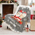 Personalised Christmas Couple Growing Old Together Soft Throw Blanket with Name Text and Year Home Decor Christmas Gift for Couple