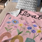 Personalised God Says Flower Bible Soft Throw Blanket with Name Home Decor Christmas Gift for Kids Christians Families