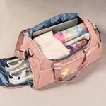 Personalisierte Multi-Fach Ballett Silhouette wasserdicht Oxford Reisetasche mit Namen und Schultergurt Geburtstag Geschenk für Ballerina Tanzliebhaber