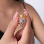 Personalized Engraved Birth Flower Signet Ring  Dainty Jewelry Anniversary Christmas Birthday Gift for Her