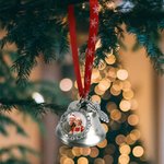 Personalized Photo Design Heart Angel Wing Bell Ornament Home Tree Decor Christmas Gift for Family Friend