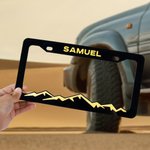 Gepersonaliseerde Multicolor Mountain License Plate Frame Cover met tekst past op alle standaard US en CAN platen Auto Decor Verjaardagscadeau voor autobezitters