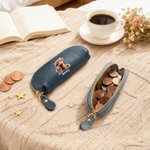 Henkilökohtainen auringonkukka Highland Cow Mini PU Nahka kolikkokukkaro nimi Travel Essential Syntymäpäivä Päivittäinen käyttö joululahja naisille