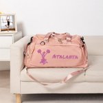 Personalized Cheerleading Theme Large Name Duffle Bag with Shoes Compartment and Shoulder Strap Birthday Team Gift for Cheerleader Girls