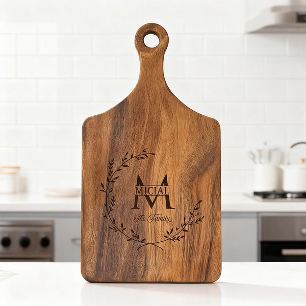 Planche à découper en bois pour fromage et charcuterie avec poignée Made in USA Cadeau de pendaison de crémaillère pour famille et couple