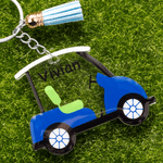 Llavero acrílico personalizado con borla de coche de golf multicolor y nombre Regalo de cumpleaños de Navidad para los amantes del golf