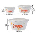 Personalized Rainbow Flower Cotton Woven Storage Basket with Name Holiday Birthday Baby Shower Gift for Baby Kid