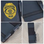 Gepersonaliseerd PU lederen Sheriff ster politie schild wetshandhaving notitieblok met teksten en pen verjaardag afstuderen pensioen Gift voor politieagenten