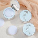 Personalized Birth Flower Makeup Box with Name and Powder Puff Travel Essentials Birthday Gift for Women
