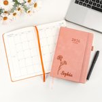 Personalised Birth Flower 2026 Planner A5 Calendar Planner Notebook with Name New Year Birthday Gift for Family Friends