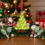 Ornement de Noël personnalisé Baseball Basketball avec nom Décoration de la maison Cadeau de Noël pour enfant Amoureux du sport
