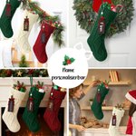 Personalisierter Weihnachtsstrumpf mit Holz Namensanhänger Weihnachtssocke Haus Deko Weihnachtsgeschenk für Familie