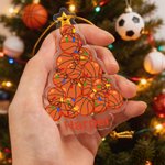 Ornement de Noël personnalisé Baseball Basketball avec nom Décoration de la maison Cadeau de Noël pour enfant Amoureux du sport