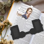Marcapáginas magnético personalizado con personaje de dibujos animados nombre y texto regalo de cumpleaños para amantes de los libros