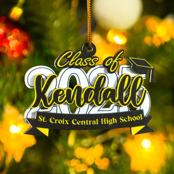 Personalized Graduation Cap Wooden Ornament with School Name Year and Name Home Decor Christmas Gift for Graduates Friends