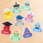 Gepersonaliseerde Cartoon Kleine Gele Eend Koelkastmagneet met Naam en Beroep Koelkastdecoratie Verjaardagscadeau voor Familie Vrienden