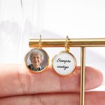 Pendientes colgantes personalizados con foto y texto regalo de aniversario cumpleaños o conmemorativo para mujeres y amantes de las mascotas