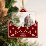 Personalized Letter-Shaped Photo Acrylic Ornament with Name Text and Year Christmas Memorial Gift for Family