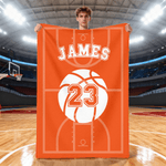 Personalised Ball Silhouette Soft Throw Blanket with Name and Number Birthday Team Gift for Sports Lovers