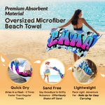 Personalised Stylish Graffiti Oversized Quick Dry Beach Towel with Name Beach Party Travel Essentials Birthday Gift for Kids Family