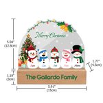 Personalized 2-5 Snowmen Christmas Tree Acrylic Adjustable Night Light with Name and Wooden Base Room Decor Christmas Gift for Kids Family