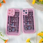 Personalised Pink Bookshelf Floral Shockproof Phone Case with Name for iPhone Birthday Christmas Gift for Book Lover Bookworm