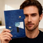 Personalized Birth Flower Name PU Leather A5 Notebook with Storage Pocket and Lined Pages Office Supplies Birthday Gift for Friend Family