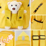 Gepersonaliseerde Weven Bloemen Hart Afneembare Teddybeer Peuter Schooltas met Naam Verjaardag Terug naar School Cadeau voor Kinderen Peuters