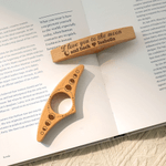 Personalized Minimalist Line Moon Phase Wooden Book Page Holder with Engraved Name Birthday Christmas Book Club Gift for Book Lovers