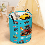 Personalised Dinosaur Lorry Large Capacity Laundry Basket with Name Birthday Christmas Gift for Boys Dinosaur Lovers