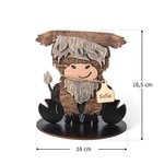 Decorazione da tavolo in legno personalizzata con 12 cappelli intercambiabili e etichetta con nome inciso regalo per amanti delle mucche