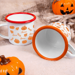 Personalized Pumpkin Maple Leaf 12 oz Enamel Mug with Name Thanksgiving Day Birthday Gift for Teenagers Kids