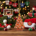 Ornement de Noël personnalisé Baseball Basketball avec nom Décoration de la maison Cadeau de Noël pour enfant Amoureux du sport