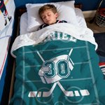 Personalised Ball Silhouette Soft Throw Blanket with Name and Number Birthday Team Gift for Sports Lovers