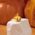 Personalised Pumpkin Birthstone Necklace Dainty Jewellery Birthday Anniversary Halloween Gift for Women