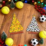 Ornement de Noël personnalisé Baseball Basketball avec nom Décoration de la maison Cadeau de Noël pour enfant Amoureux du sport