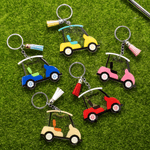 Llavero acrílico personalizado con borla de coche de golf multicolor y nombre Regalo de cumpleaños de Navidad para los amantes del golf