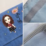 Personalized Birth Flower Cartoon Character Makeup Bag with Name Travel Essentials Wedding Party Birthday Gift for Women