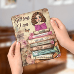 Henkilökohtainen Jumala sanoo, että olen Raamatun jae sarjakuvahahmo akvarelli A5 muistikirja nimellä Syntymäpäivälahja kristityille päiväkirjan harrastajille