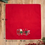 Serviette de Table Rouge Personnalisée avec Nom de Style Noël Décoration de Table Cadeau de Fête pour Famille
