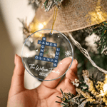 Personalised Snowflake Crossword Puzzle Art Acrylic Christmas Ornament with Text and Year Home Tree Decor Christmas Gift for Family Friends