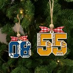 Ornement en bois personnalisé avec nom pour le thème du ballon de sport Cadeau de Noël pour les amateurs de sport