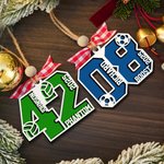 Ornement en bois personnalisé avec nom pour le thème du ballon de sport Cadeau de Noël pour les amateurs de sport