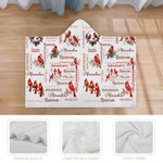 Personalised A Hug from Heaven Cardinal Soft Hooded Blanket with Name Memory Gift Christmas Gift for Family