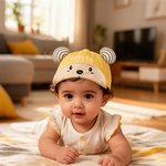 Personalized Adorable Multicolor Embroidered Bear Hat with Name 3-18 Months Baby Accessory Birthday Christmas Gift for Babies Parents