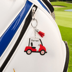Llavero acrílico personalizado con borla de coche de golf multicolor y nombre Regalo de cumpleaños de Navidad para los amantes del golf
