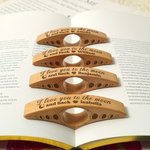 Personalized Minimalist Line Moon Phase Wooden Book Page Holder with Engraved Name Birthday Christmas Book Club Gift for Book Lovers