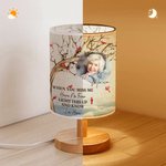 Personalized Cardinal Photo Flaxen Fabric Table Lamp with Name and Text Home Decor Christmas Memorial Gift for Family